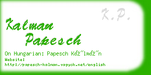 kalman papesch business card